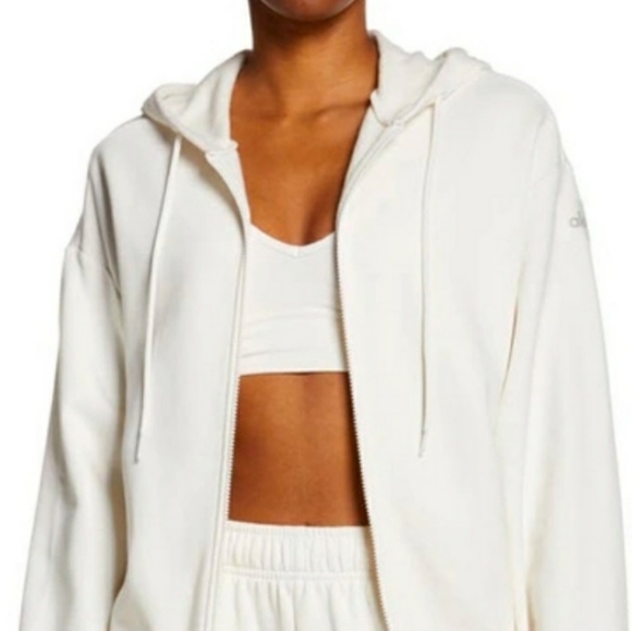 ALO Yoga Women's Size M Hype Ivory Hoodie Full Zip - Picture 11 of 11